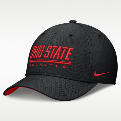 ナイキ オハイオステート 大学 キャップ M/L ブラック　フリーサイズ Ohio State Sideline Rise Men's Nike Dri-FIT College Hat. Nike.com